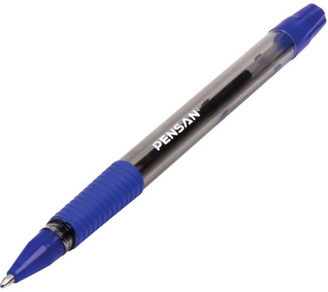Ручка шариковая масляная с грипом PENSAN "Sign-Up", СИНЯЯ, 1 мм, линия письма 0,8 мм, 2410/12