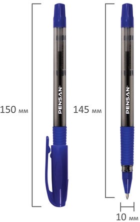 Ручка шариковая масляная с грипом PENSAN "Sign-Up", СИНЯЯ, 1 мм, линия письма 0,8 мм, 2410/12