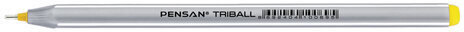Ручка шариковая масляная PENSAN "Triball", ЖЕЛТАЯ, трехгранная, узел 1 мм, линия письма 0,5 мм, 1003/12