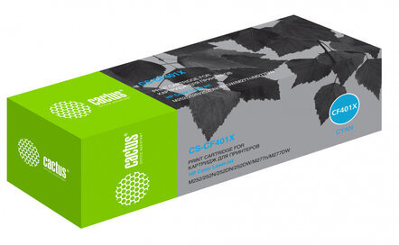 Картридж лазерный CACTUS (CS-CF401X) для HP LaserJet Pro M277n/dw/M252n/dw, голубой, ресурс 2300 стр.