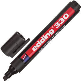 Маркер перманентный (нестираемый) EDDING 330, ЧЕРНЫЙ, скошенный наконечник, 1-5 мм, E-330/1