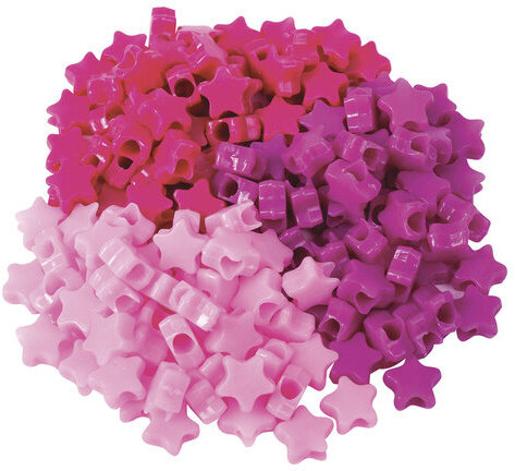 Бусины для творчества "Звезды", 10 мм, 30 грамм, светло-розовые, розовые, фиолетовые, ОСТРОВ СОКРОВИЩ, 661250