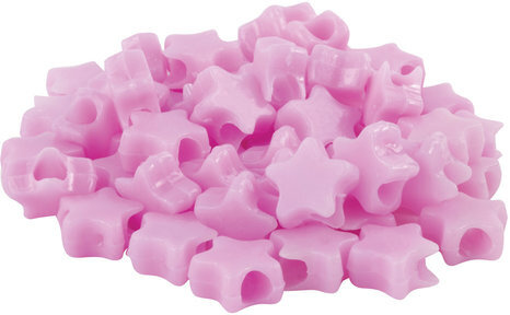 Бусины для творчества "Звезды", 10 мм, 30 грамм, светло-розовые, розовые, фиолетовые, ОСТРОВ СОКРОВИЩ, 661250