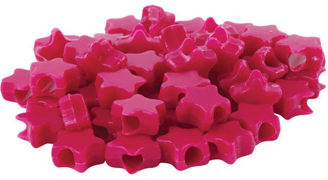 Бусины для творчества "Звезды", 10 мм, 30 грамм, светло-розовые, розовые, фиолетовые, ОСТРОВ СОКРОВИЩ, 661250