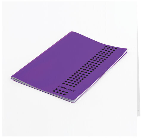 Тетрадь А4, 40 листов, BRAUBERG "Metropolis", скоба, клетка, обложка пластик, ФИОЛЕТОВЫЙ, 403402