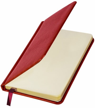 Еженедельник недатированный МАЛЫЙ ФОРМАТ 95х155 мм А6, BRAUBERG "Iguana", под кожу, 64 л., красный, 114481