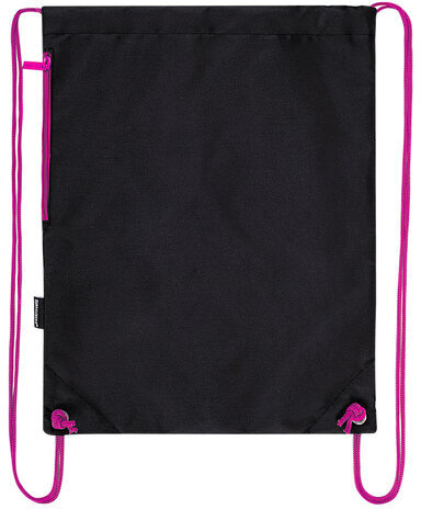 Мешок для обуви BRAUBERG плотный, карман на молнии, подкладка, 43х33 см, Neon Pink, 272428