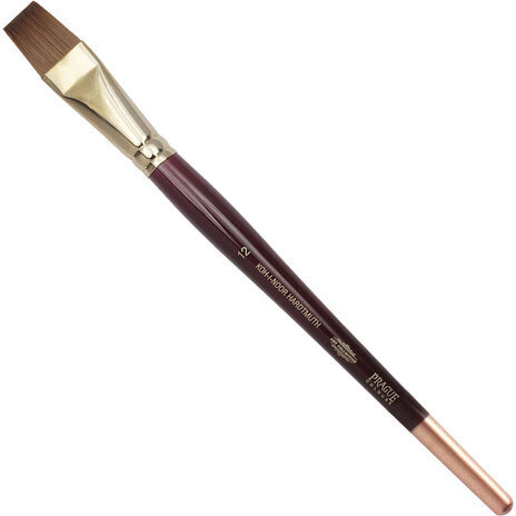 Кисть художественная KOH-I-NOOR колонок, плоская, №12, короткая ручка, блистер, 9936012010BL