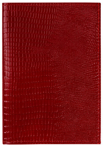 Обложка для паспорта натуральная кожа ящерица, без тиснения, красная, BRAUBERG, 238190