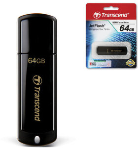 Флеш-диск 64 GB, TRANSCEND Jet Flash 350, USB 2.0, черный, TS64GJF350