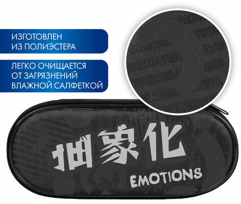 Пенал-футляр BRAUBERG, 1 отделение, органайзер, полиэстер, 22x9x5 см, "Emotions", 271588