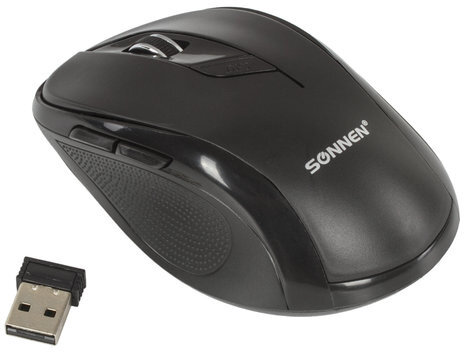 Мышь беспроводная SONNEN M-693, USB, 1600 dpi, 5 кнопок + 1 колесо-кнопка, оптическая, черная, 512645