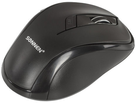 Мышь беспроводная SONNEN M-693, USB, 1600 dpi, 5 кнопок + 1 колесо-кнопка, оптическая, черная, 512645