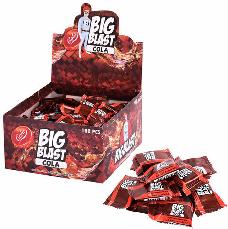 Жевательная резинка BIGBLAST со вкусом колы, 100 шт. по 4 г в шоу-боксе, ТУРЦИЯ, УТ-00002110