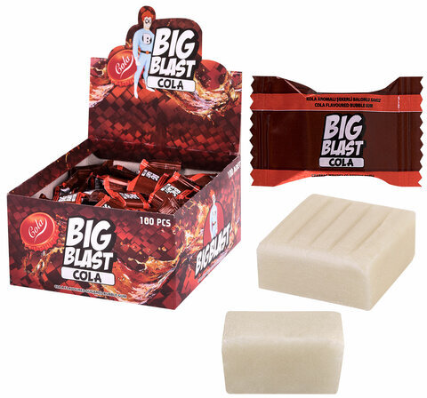 Жевательная резинка BIGBLAST со вкусом колы, 100 шт. по 4 г в шоу-боксе, ТУРЦИЯ, УТ-00002110