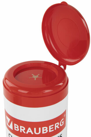 Чистящие салфетки для маркерных досок, в тубе 100 шт., влажные, BRAUBERG, 513029