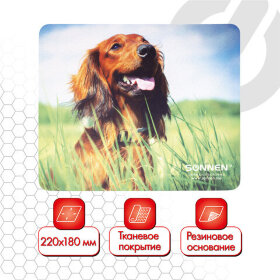 Коврик для мыши SONNEN &quot;BUDDY&quot;, резина + ткань, 220х180х3 мм, 513311