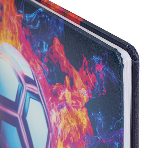 Дневник 1-11 класс 48 л., кожзам (твердая с поролоном), печать, ляссе с аппликацией, BRAUBERG, "Футбол", 107234