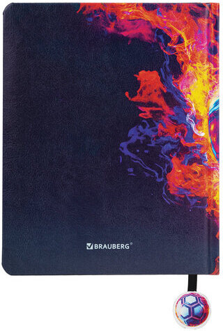Дневник 1-11 класс 48 л., кожзам (твердая с поролоном), печать, ляссе с аппликацией, BRAUBERG, "Футбол", 107234