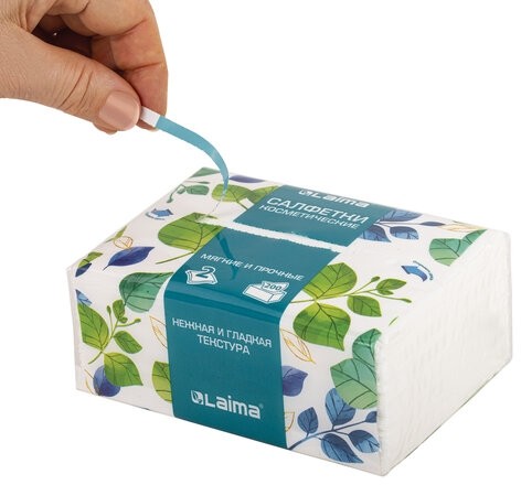 Салфетки косметические 200 шт. в упаковке, 2 слоя, 13,5х19 см, LAIMA PREMIUM UNIT PACK, 116357