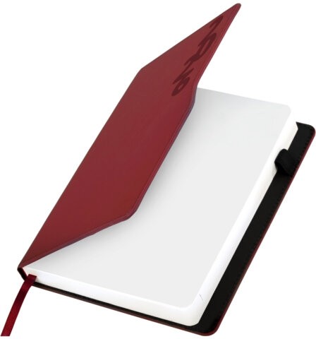 Ежедневник датированный 2026, А5, 150x213 мм, BRAUBERG "Up", под кожу, софт-тач, держатель для ручки, красный, 117120