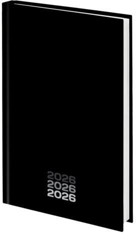 Ежедневник датированный 2026 145х215 мм, А5, STAFF, ламинированная обложка, "Black style", 117325