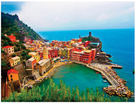 Картина стразами (алмазная мозаика) 30х40 см, ОСТРОВ СОКРОВИЩ &quot;Прибрежный городок&quot;, на подрамнике, 662421