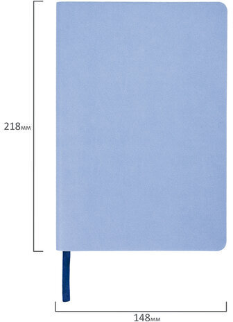Блокнот А5 (148x218 мм), BRAUBERG "Metropolis Mix", под кожу, 80 л., клетка, голубой, 111040