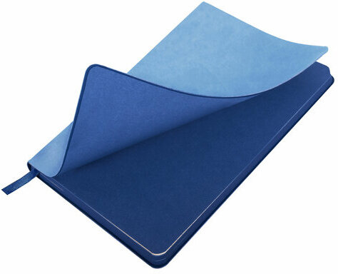 Блокнот А5 (148x218 мм), BRAUBERG "Metropolis Mix", под кожу, 80 л., клетка, голубой, 111040