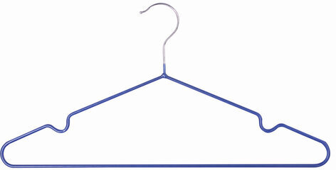 Вешалки-плечики, размер 48-50, КОМПЛЕКТ 10 шт., металл/ПВХ, перекладина, цвет синий, BRABIX "Стандарт", 601166