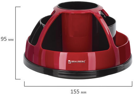 Канцелярский набор BRAUBERG "Микс", 10 предметов, вращающаяся конструкция, черно-красный, блистер, 231929