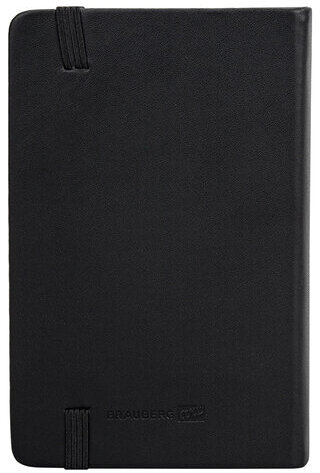 Скетчбук, слоновая кость 140 г/м2 90х140 мм, 80 л., КОЖЗАМ, резинка, BRAUBERG ART CLASSIC, черный, 113188