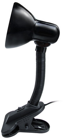 Настольная лампа-светильник SONNEN OU-108, на прищепке, цоколь Е27, черный, 236679