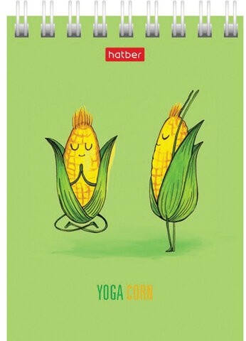 Блокнот МАЛЫЙ ФОРМАТ (75х105 мм) А7, 60 л., гребень, картон, клетка, HATBER, "Йога-Фитнес", 60Б7В1гр