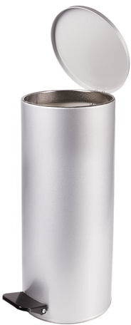 Урна для мусора с педалью, УСИЛЕННОЕ, ТИТАН, 50 л, кольцо под мешок, серая, оцинкованная сталь