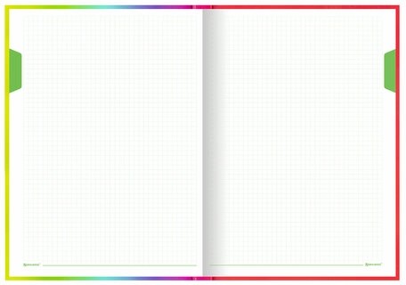 Блокнот БОЛЬШОЙ ФОРМАТ (206х291 мм) А4, 160 л., твёрдый, блок 5 цветов, клетка, BRAUBERG, "Градиент", 114408