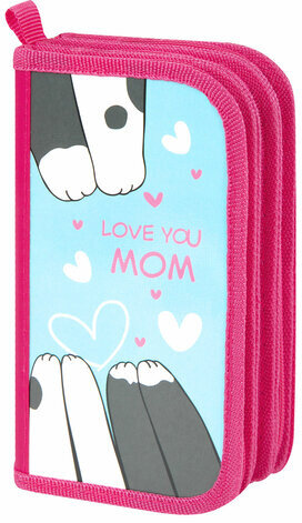 Пенал ПИФАГОР, 3 отделения, ламинированный картон, 19х11 см, &quot;Cat paws&quot;, 270893