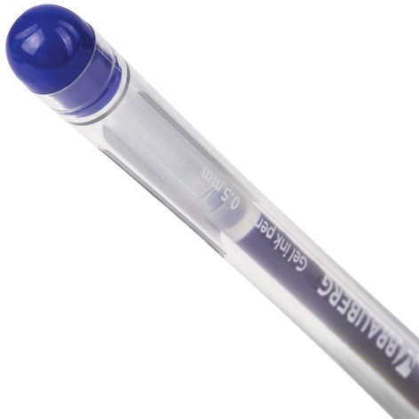 Ручка гелевая с грипом BRAUBERG "Geller", СИНЯЯ, игольчатый узел 0,5 мм, линия письма 0,35 мм, 141179