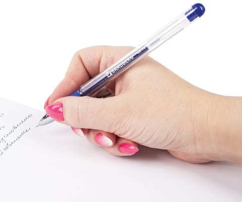 Ручка гелевая с грипом BRAUBERG "Geller", СИНЯЯ, игольчатый узел 0,5 мм, линия письма 0,35 мм, 141179