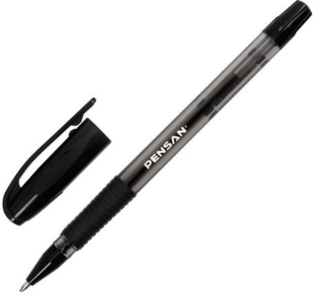 Ручка шариковая масляная с грипом PENSAN "Sign-Up", ЧЕРНАЯ, 1 мм, линия письма 0,8 мм, 2410/12