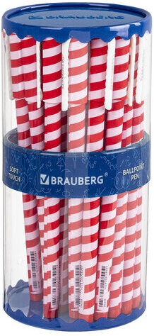 Ручка шариковая BRAUBERG SOFT TOUCH STICK "TWIST", СИНЯЯ, мягкое покрытие, узел 0,7 мм, 143702