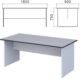 Стол для переговоров &quot;Монолит&quot;, 1800х900х750 мм, цвет серый, СМ18.11