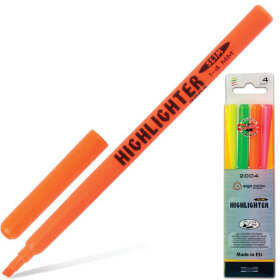 Набор текстовыделителей KOH-I-NOOR 4 шт., АССОРТИ, линия 1-4 мм, 772004JD01PK