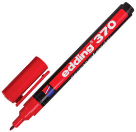 Маркер перманентный (нестираемый) EDDING 370, КРАСНЫЙ, тонкий наконечник, 1 мм, E-370/2
