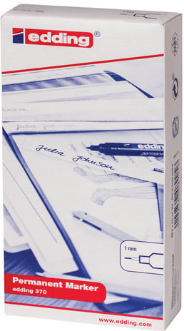 Маркер перманентный (нестираемый) EDDING 370, КРАСНЫЙ, тонкий наконечник, 1 мм, E-370/2