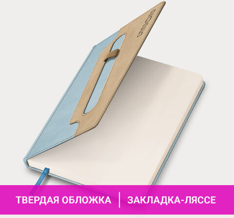 Ежедневник датированный 2025, А5, 138x213 мм, BRAUBERG "Assistant", под кожу, держатель для ручки, светло-синий, 115887