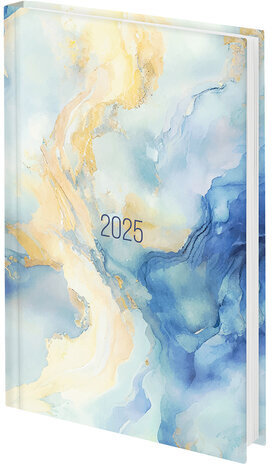 Ежедневник датированный 2025 145х215 мм, А5, STAFF, ламинированная обложка, "Blue Marble", 116021