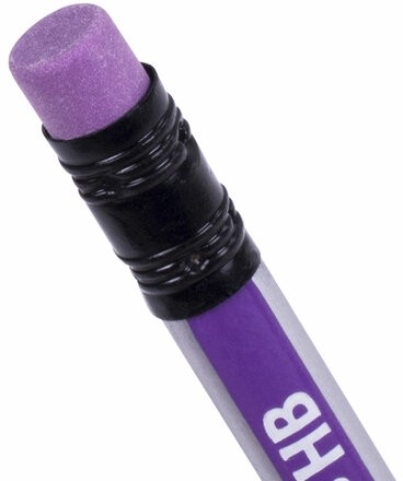 Карандаш чернографитный BRAUBERG, 1 шт., "Lines", HB, трехгранный, с ластиком, фиолетовый/серебристый, 181295