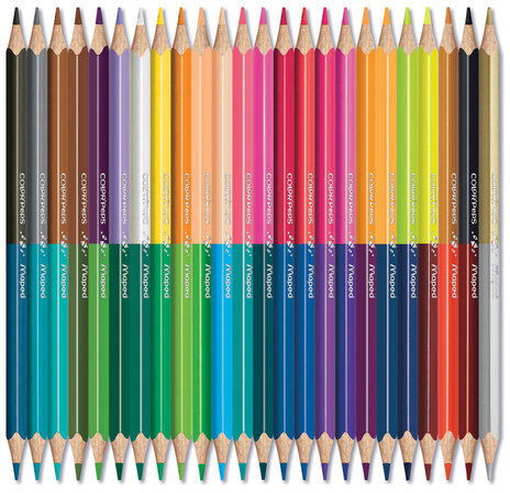 Карандаши двусторонние MAPED (Франция) "Color'Peps Duo", 24 штуки, 48 цветов, трехгранные, 829602