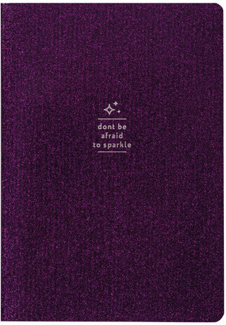 Тетрадь 48 л. в клетку обложка кожзам с блестками, сшивка, A5 (147х210мм), СИРЕНЕВЫЙ, BRAUBERG SPARKLE, 403853